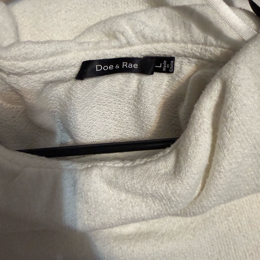 Doe & Rae Off-Shoulder Cream Sweater - Picture 3 of 3